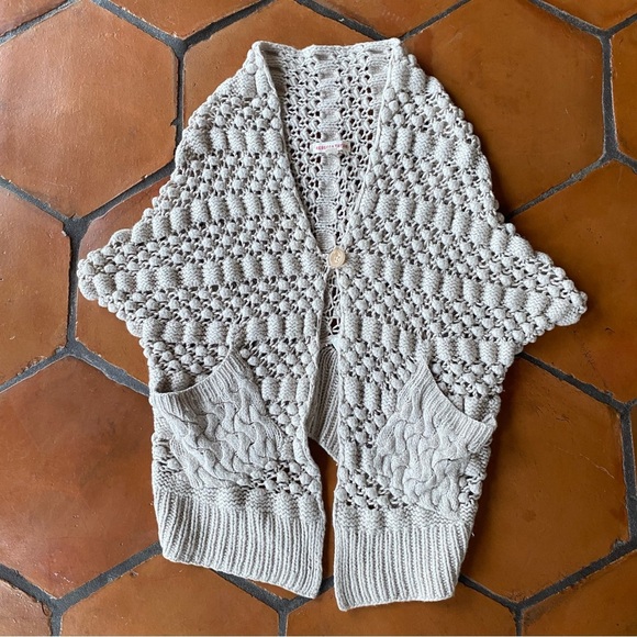 Rebecca Taylor Womens Cotton Wool Sleeveless Buttoned Sweater Vest Beige XS / S - Picture 2 of 11